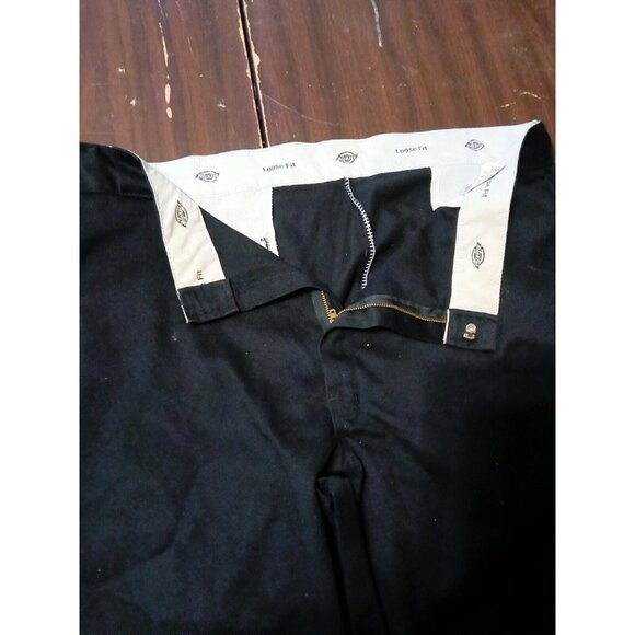 Dickies Men's Loose Fit Pants Classic Work School Uniform Straight Leg Black - Picture 2 of 3